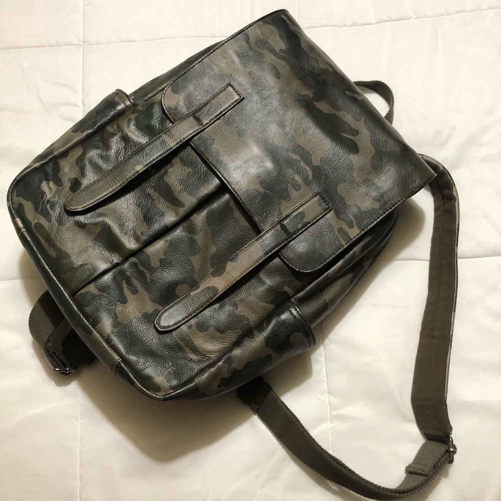 New Frye Camo Leather Backpack